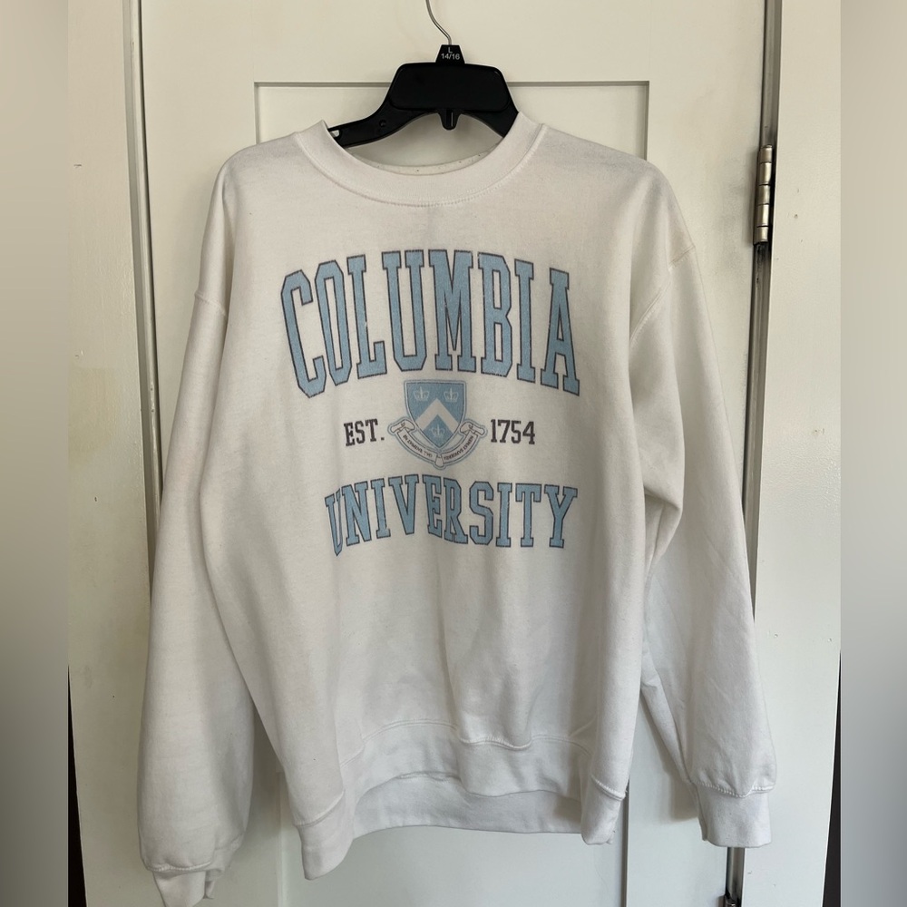 Gildan Long Sleeve Columbia University White/Blue Medium